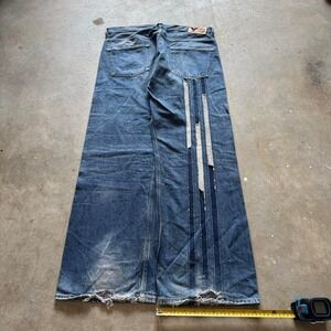 Vintage 2005 Yohji Yamamoto Y-3 x Adidas Three Stripe Denim Baggy Jeans - 38